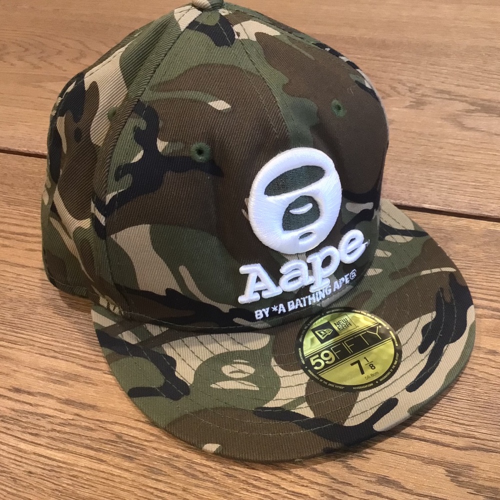 BAPE Men's Brown and Khaki Hat